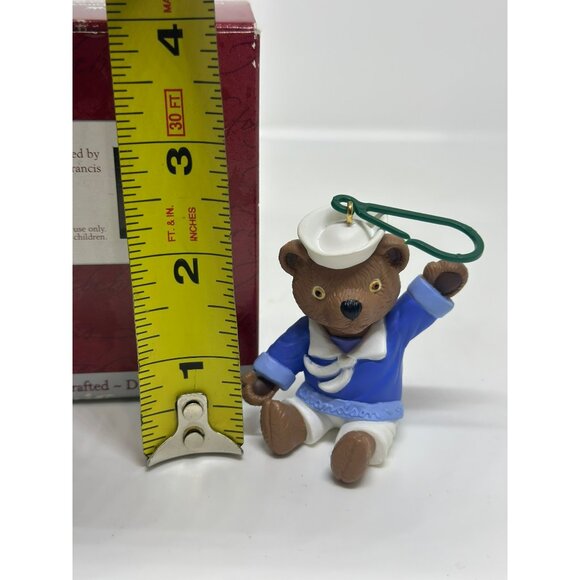 VTG 1998 Hallmark Keepsake Grandson Bear 2.5" Sailor's Suit Christmas Ornament - Picture 5 of 5